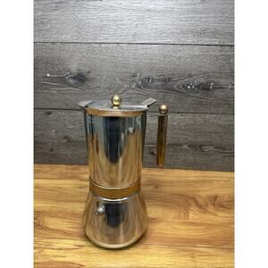 VEV Vigano 18/10 Stainless Steel 3 Cups Espresso Maker Induction Friendly Italy